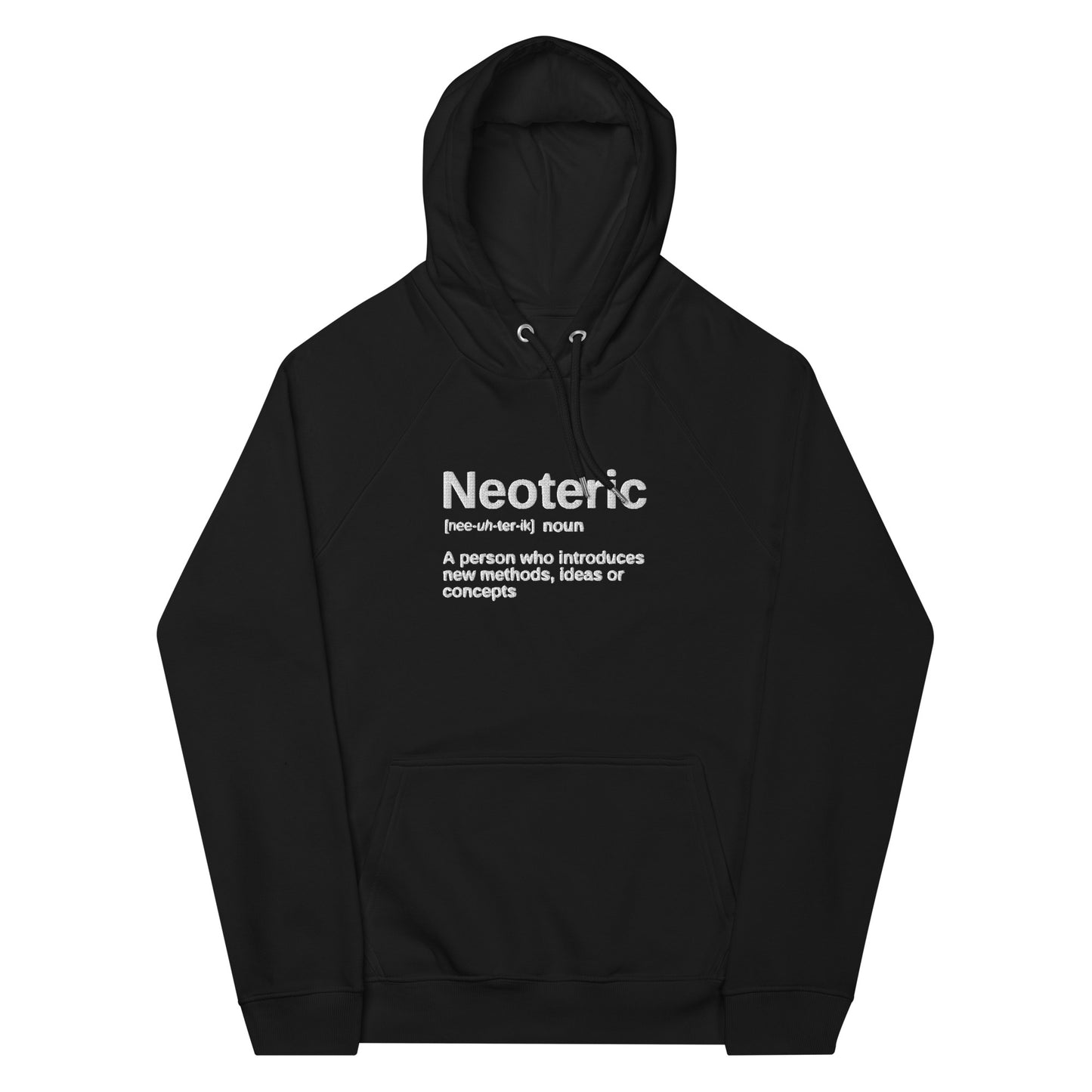 "Neoteric" Embroidered Eco Raglan Hoodie - Hoodies - Inspired by Change