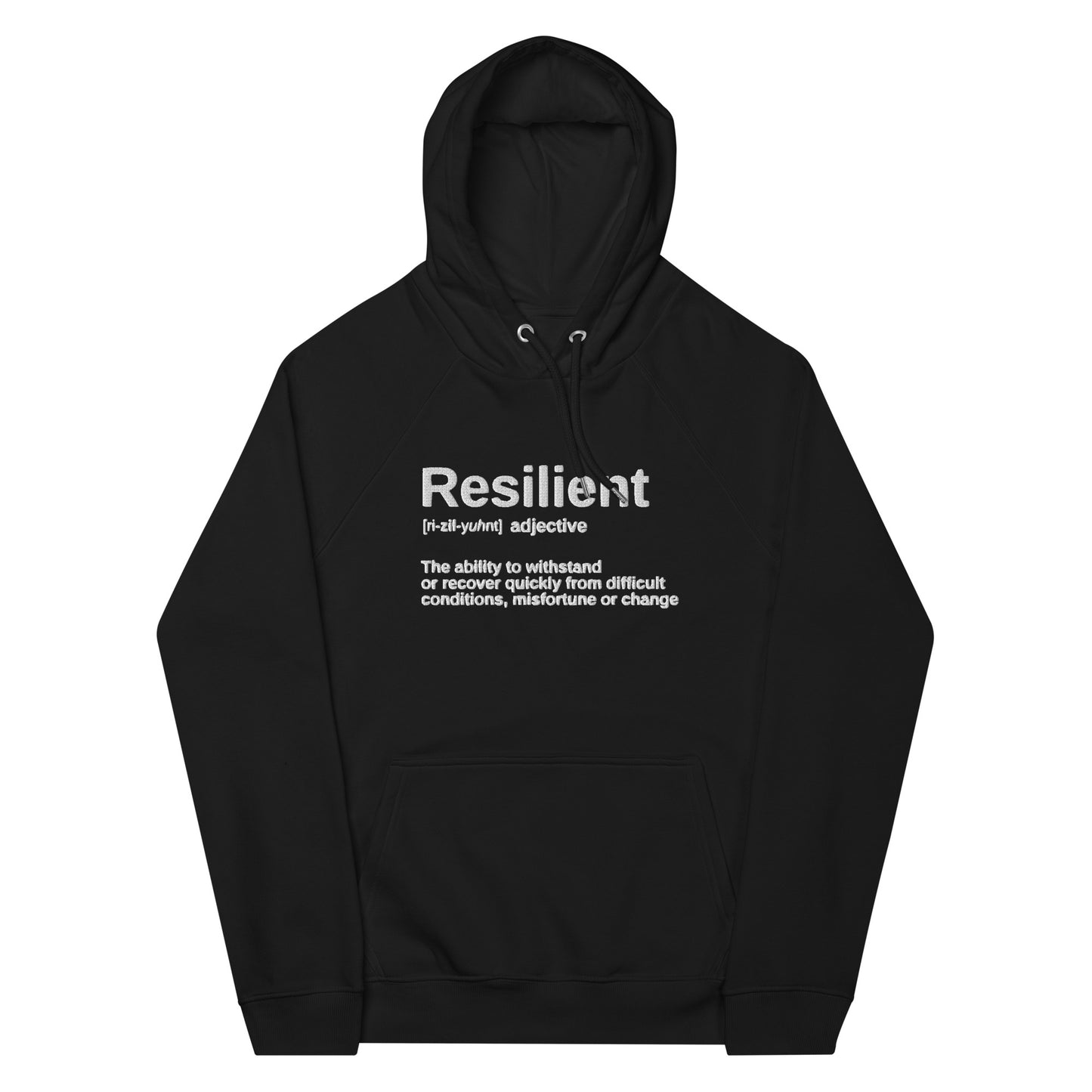 "Resilient" Embroidered Eco Raglan Hoodie - Hoodies - Inspired by Change