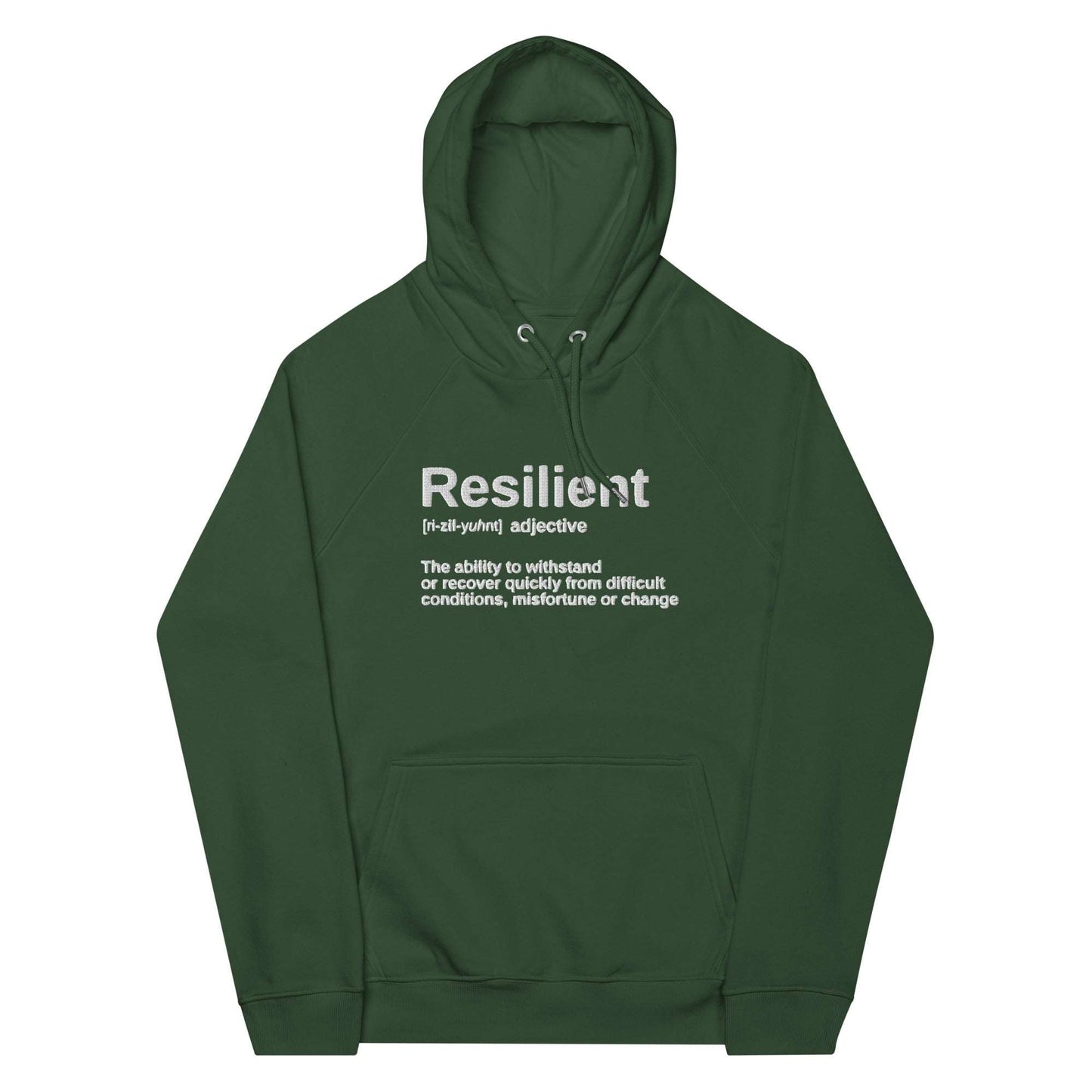 "Resilient" Embroidered Eco Raglan Hoodie - Hoodies - Inspired by Change