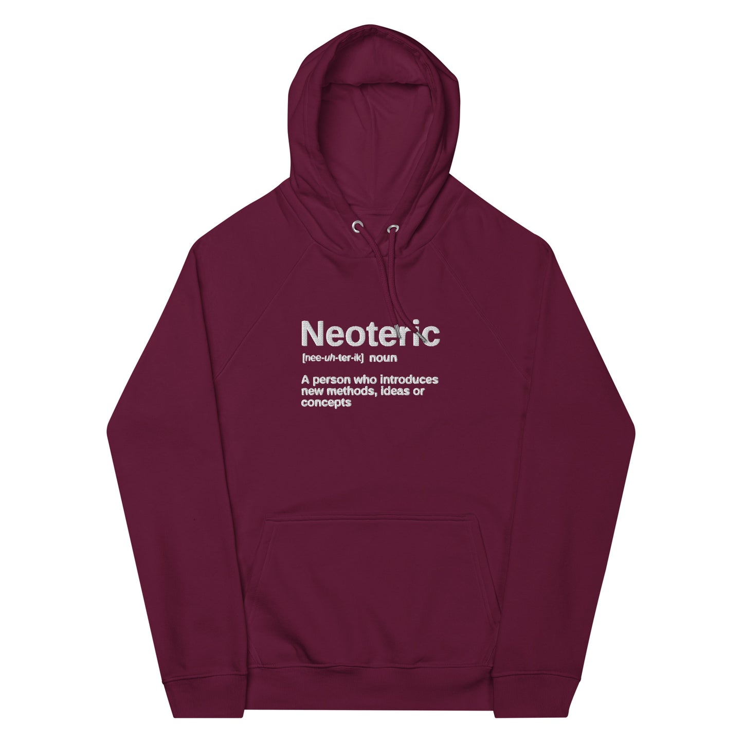 "Neoteric" Embroidered Eco Raglan Hoodie - Hoodies - Inspired by Change