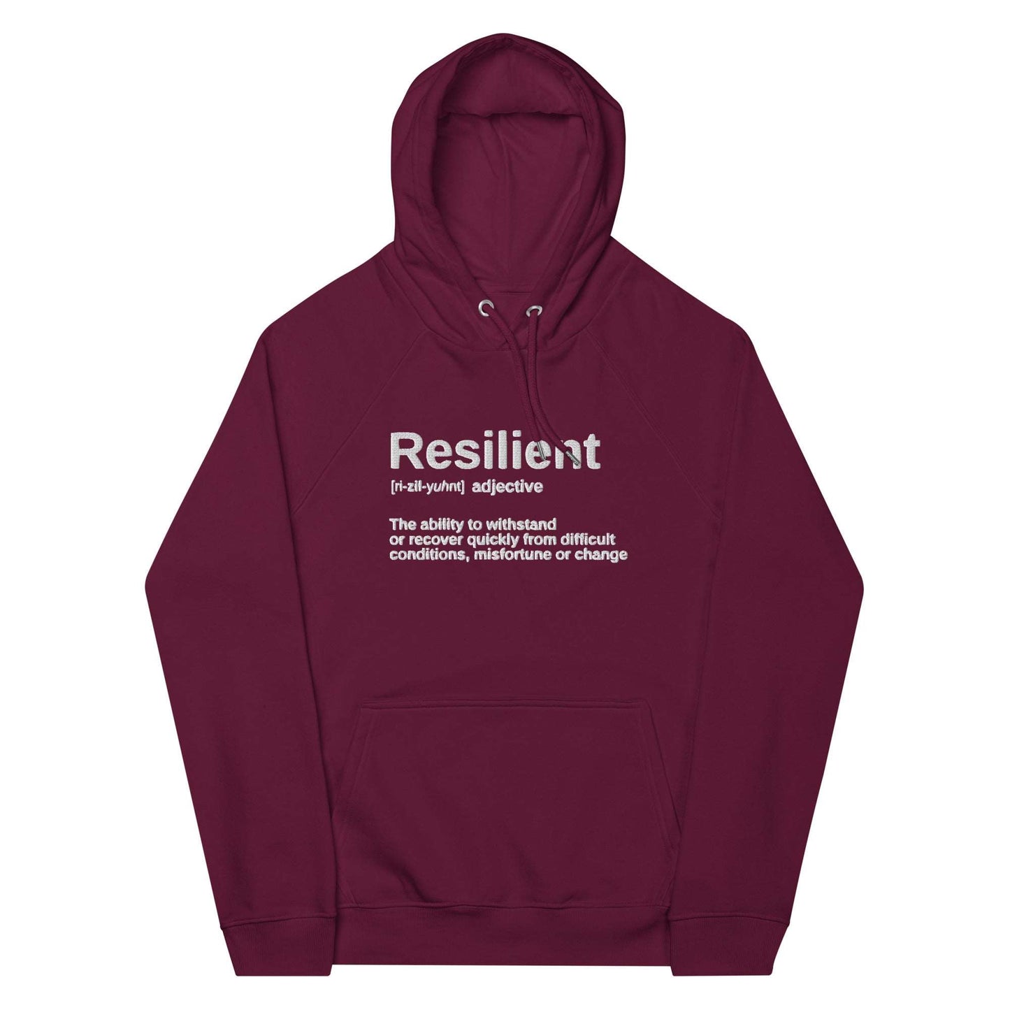 "Resilient" Embroidered Eco Raglan Hoodie - Hoodies - Inspired by Change