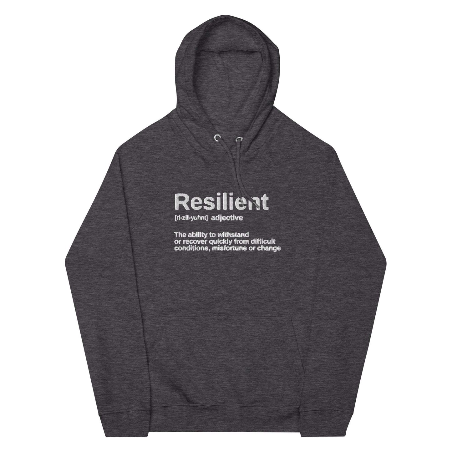 "Resilient" Embroidered Eco Raglan Hoodie - Hoodies - Inspired by Change