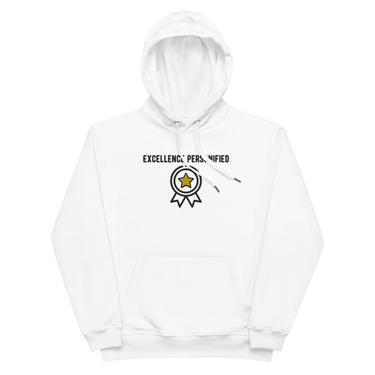 Excellence Personified Embroidered Premium Eco Hoodie [white]