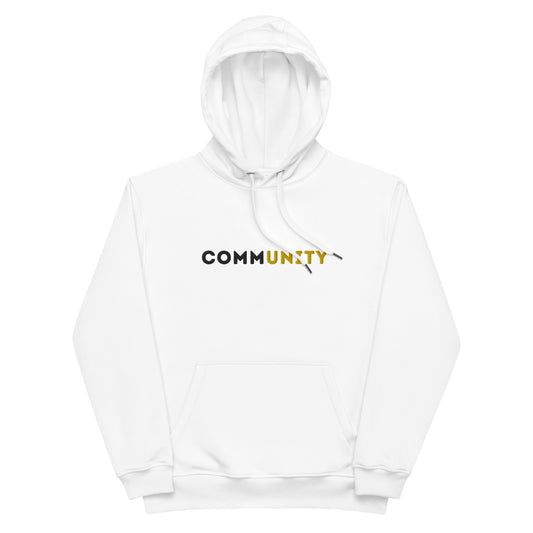 "CommUNITY" Embroidered Premium Eco Hoodie [white]