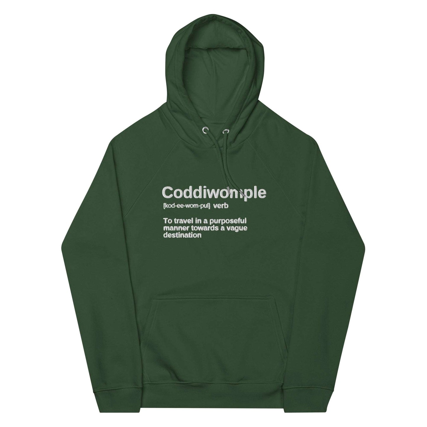 "Coddiwomple" Embroidered Eco Raglan Hoodie - Hoodies - Inspired by Change