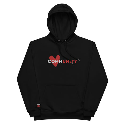 "Love for Community" Embroidery Premium Eco Hoodie - Hoodies - Inspired by Change